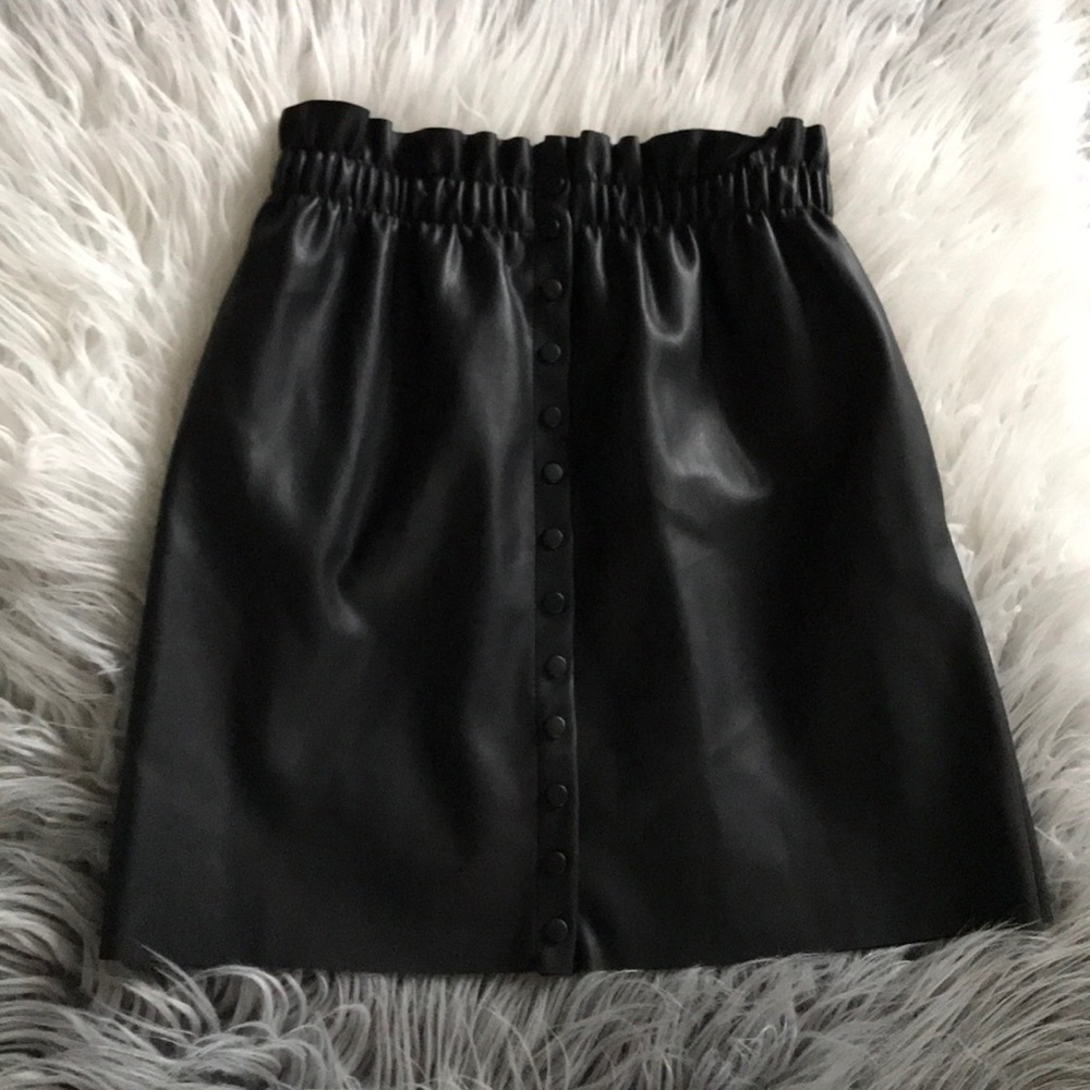 Brand New Black Faux leather skirt